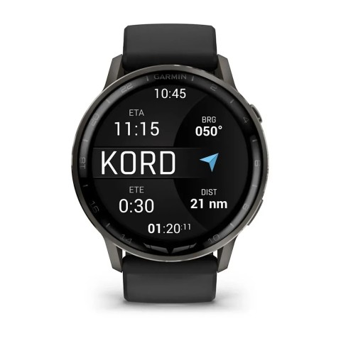 Смарт-годинник Garmin D2 Air X15 чорний з чорним силіконовим ремінцем