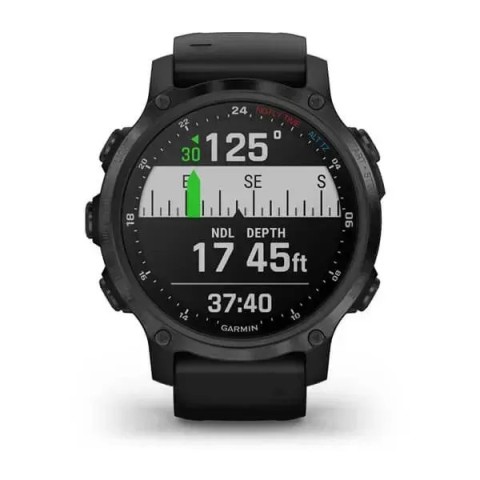 Смарт-годинник Garmin Descent Mk2S карбоново-сірий DLC з чорним ремінцем