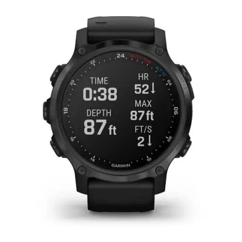 Смарт-годинник Garmin Descent Mk2S карбоново-сірий DLC з чорним ремінцем