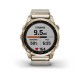 Смарт-годинник Garmin fenix 7S Sapphire Solar кремово-золотистий титановий з нейлоновим ремінцем кремового кольору