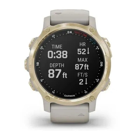 Смарт-годинник Garmin Descent Mk2S світло-золотистий з пісочним ремінцем