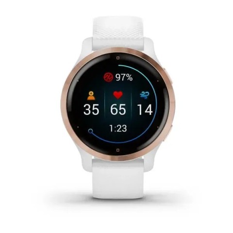 Смарт-годинник Garmin Venu 2S білий із рожево-золотистим безелем