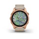 Смарт-годинник Garmin fenix 7S Sapphire Solar рожево-золотистий титановий зі шкіряним ремінцем кольору вапняка