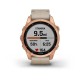 Смарт-годинник Garmin fenix 7S Sapphire Solar рожево-золотистий титановий зі шкіряним ремінцем кольору вапняка