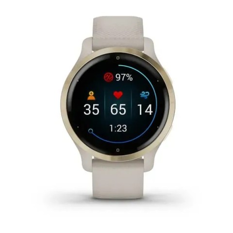 Смарт-годинник Garmin Venu 2S світло-пісочний із золотистим безелем