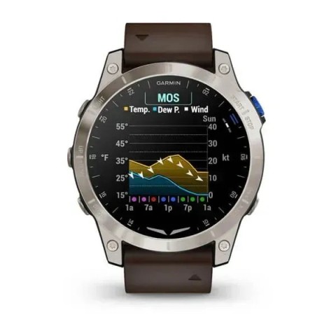 Смарт-годинник Garmin D2 Mach 1 з коричневим ремінцем Оксфорд