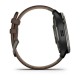 Смарт-годинник Garmin Venu 2 Plus графітовий з коричневим шкіряним ремінцем