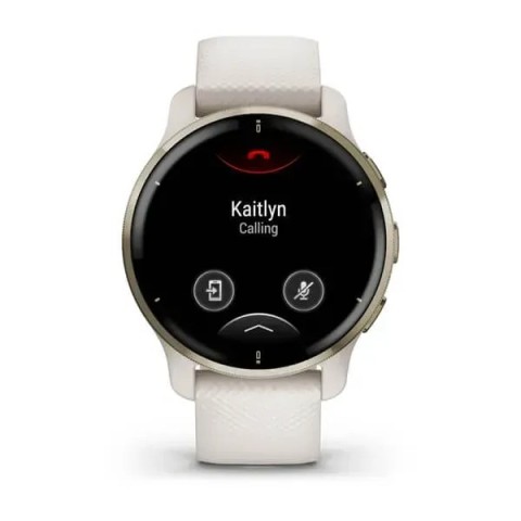 Смарт-годинник Garmin Venu 2 Plus айворі з кремово-золотистим безелем і силіконовим ремінцем