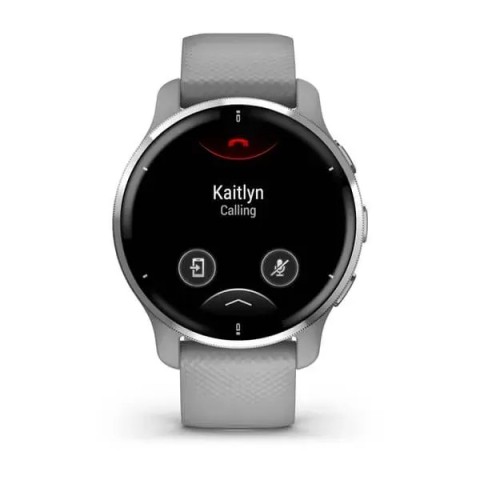 Смарт-годинник Garmin Venu 2 Plus сірий зі сріблястим безелем і силіконовим ремінцем