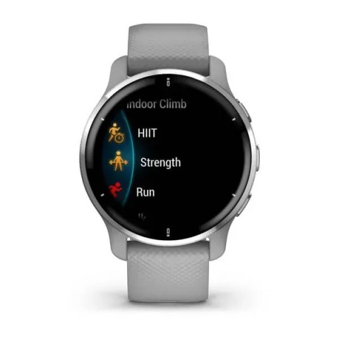 Смарт-годинник Garmin Venu 2 Plus сірий зі сріблястим безелем і силіконовим ремінцем