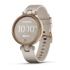 Смарт-годинник Garmin Lily Sport з рожево-золотистим безелем, світло-пісочним корпусом і силіконовим ремінцем