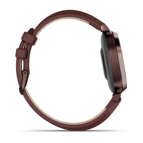 Смарт-годинник Garmin Lily 2 Classic темно-бронзовий із шовковичним шкіряним ремінцем