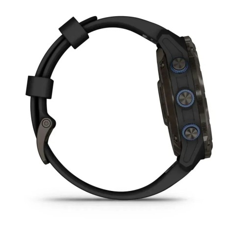 Смарт-годинник Garmin Descent Mk3i (51 мм) карбоново-сірий DLC титановий з чорним силіконовим ремінцем