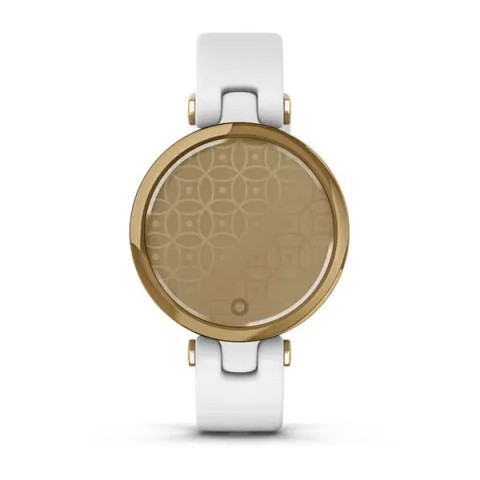 Смарт-годинник Garmin Lily Classic зі світло-золотистим безелем, білим корпусом та італійським шкіряним ремінцем
