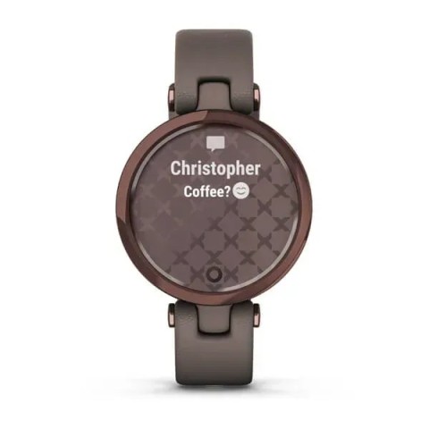 Смарт-годинник Garmin Lily Classic з темно-бронзовим безелем, корпусом Paloma та італійським шкіряним ремінцем