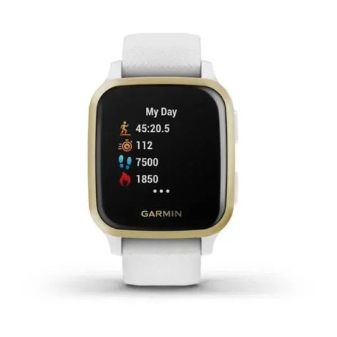Смарт-годинник Garmin Venu Sq білий із золотистим безелем