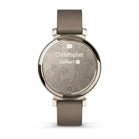 Смарт-годинник Garmin Lily 2 Classic кремово-золотистий із кавовим нейлоновим ремінцем