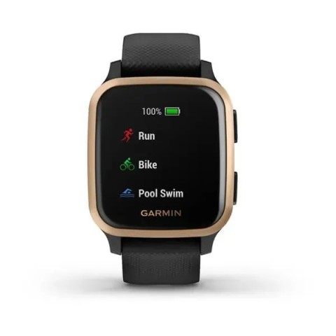 Смарт-годинник Garmin Venu Sq Music Edition чорний з рожево-золотистим безелем