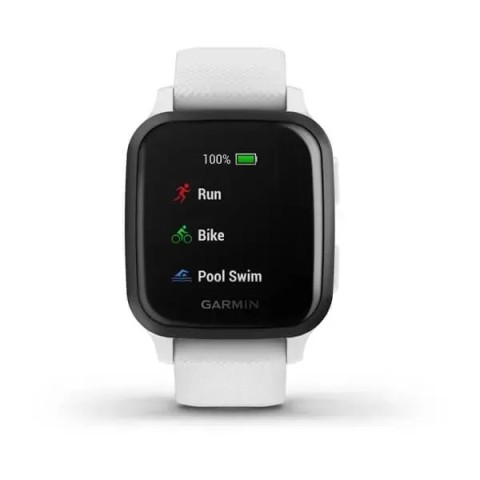 Смарт-годинник Garmin Venu Sq Music Edition білий з грифельним безелем
