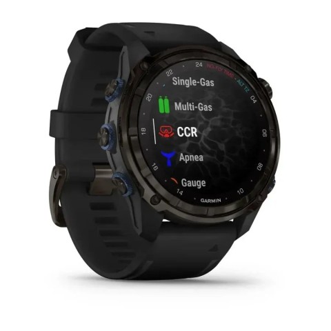 Смарт-годинник Garmin Descent Mk3i (51 мм) карбоново-сірий DLC титановий з чорним силіконовим ремінцем і Descent T2 Transceiver
