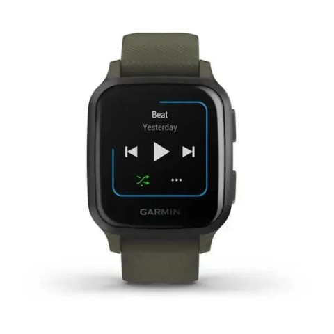 Смарт-годинник Garmin Venu Sq Music Edition темно-зелений із сірим безелем