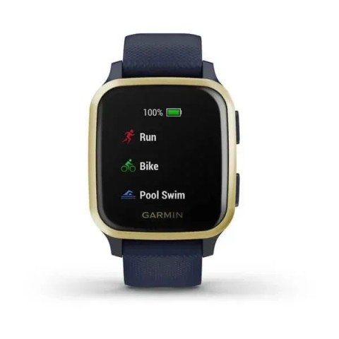 Смарт-годинник Garmin Venu Sq Music Edition темно-синій зі світло-золотистим безелем