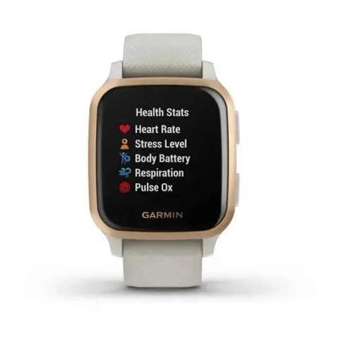 Смарт-годинник Garmin Venu Sq Music Edition світло-пісочний з рожево-золотистим безелем