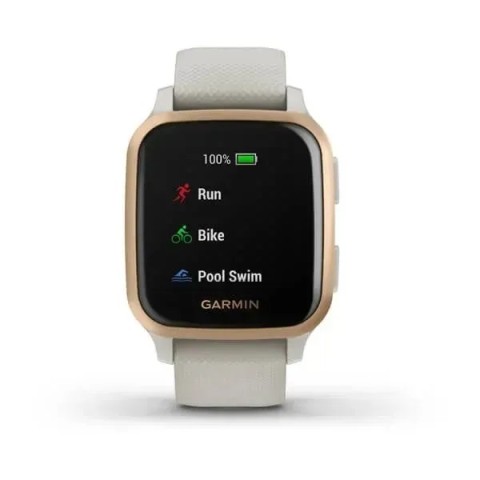 Смарт-годинник Garmin Venu Sq Music Edition світло-пісочний з рожево-золотистим безелем