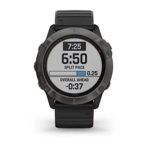 Смарт-годинник Garmin fenix 6X Sapphire Edition сірий DLC з чорним ремінцем