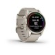 Смарт-годинник Garmin fenix 7S Pro Sapphire Solar Edition ніжно-золотистий зі шкіряним ремінцем кольору вапняка