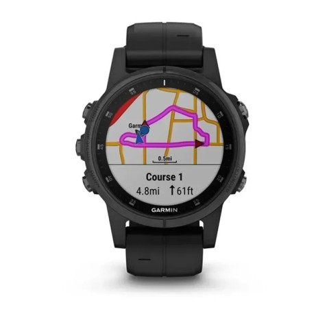 Смарт-годинник Garmin fenix 5S Plus Sapphire чорний з чорним ремінцем