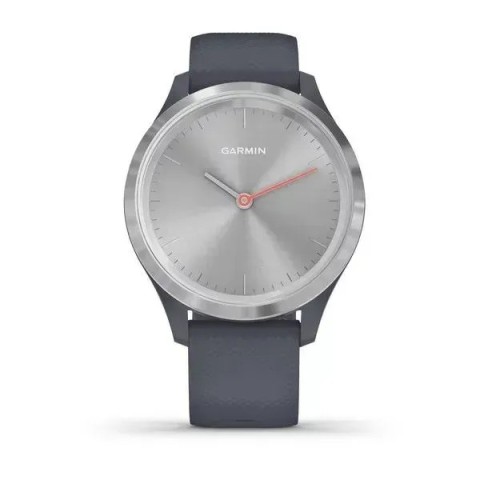Смарт-годинник Garmin vivomove 3S зі сріблястим безелем та гранітно-синім ремінцем