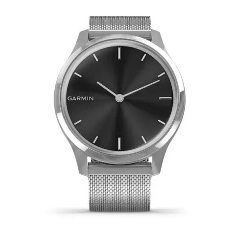 Смарт-годинник Garmin vivomove Luxe зі сріблястими корпусом та ремінцем