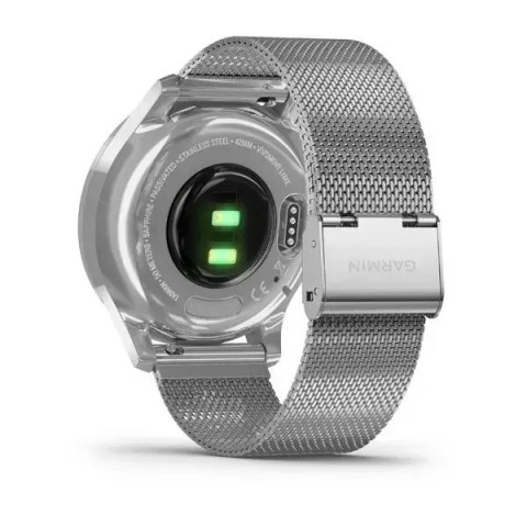 Смарт-годинник Garmin vivomove Luxe зі сріблястими корпусом та ремінцем