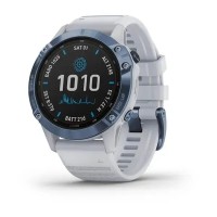 Смарт-годинник Garmin fenix 6 Pro Solar Edition мінерально-синій з білим ремінцем