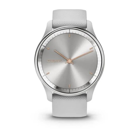 Смарт-годинник Garmin vivomove Trend із сріблястим сталевим безелем, сірими корпусом та ремінцем