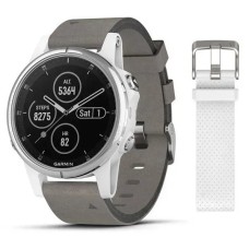 Смарт-годинник Garmin fenix 5S Plus Sapphire білий з сірим замшевим ремінцем