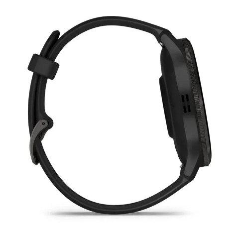 Смарт-годинник Garmin Venu 3 чорний зі сланцевим сталевим безелем і силіконовим ремінцем
