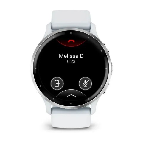Смарт-годинник Garmin Venu 3 білий зі сріблястим сталевим безелем і силіконовим ремінцем