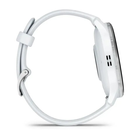 Смарт-годинник Garmin Venu 3 білий зі сріблястим сталевим безелем і силіконовим ремінцем