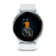 Смарт-годинник Garmin Venu 3 білий зі сріблястим сталевим безелем і силіконовим ремінцем