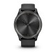 Смарт-годинник Garmin vivomove Trend із грифельним сталевим безелем, чорними корпусом та ремінцем