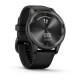 Смарт-годинник Garmin vivomove Trend із грифельним сталевим безелем, чорними корпусом та ремінцем