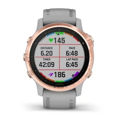 Смарт-годинник Garmin fenix 6S Pro Sapphire рожево-золотистий з сірим ремінцем
