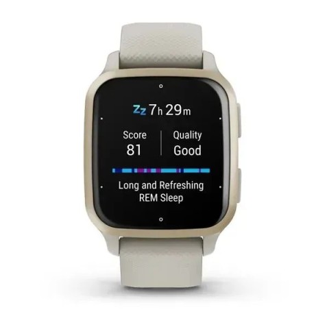 Смарт-годинник Garmin Venu Sq 2 Music Edition французький сірий з кремово-золотистим безелем
