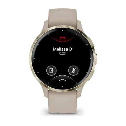 Смарт-годинник Garmin Venu 3s французький сірий із золотистим сталевим безелем і силіконовим ремінцем