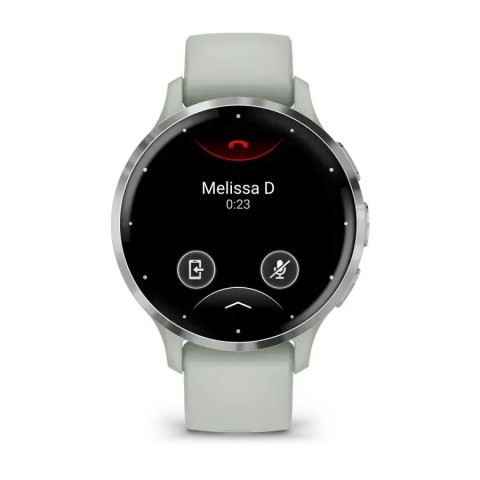 Смарт-годинник Garmin Venu 3s шавлієво-сірий зі сріблястим сталевим безелем і силіконовим ремінцем