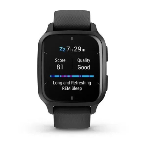 Смарт-годинник Garmin Venu Sq 2 Music Edition чорний з грифельним безелем
