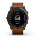 Смарт-годинник Garmin epix Pro Gen 2 Sapphire Edition (51 мм) карбоново-сірий титановий DLC з каштановим шкіряним ремінцем