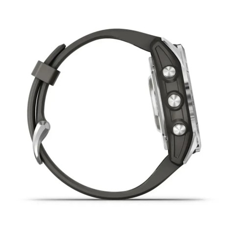 Смарт-годинник Garmin fenix 7S Pro Solar Edition сріблястий з ремінцем графітового кольору